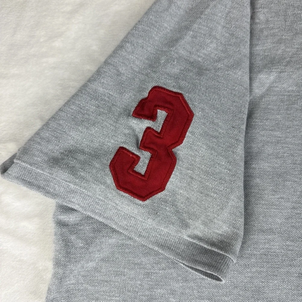 US Polo Assn Shirt Mens 3XL Gray Embroidered Sleeve 3 Big Logo Short Sleeve‎